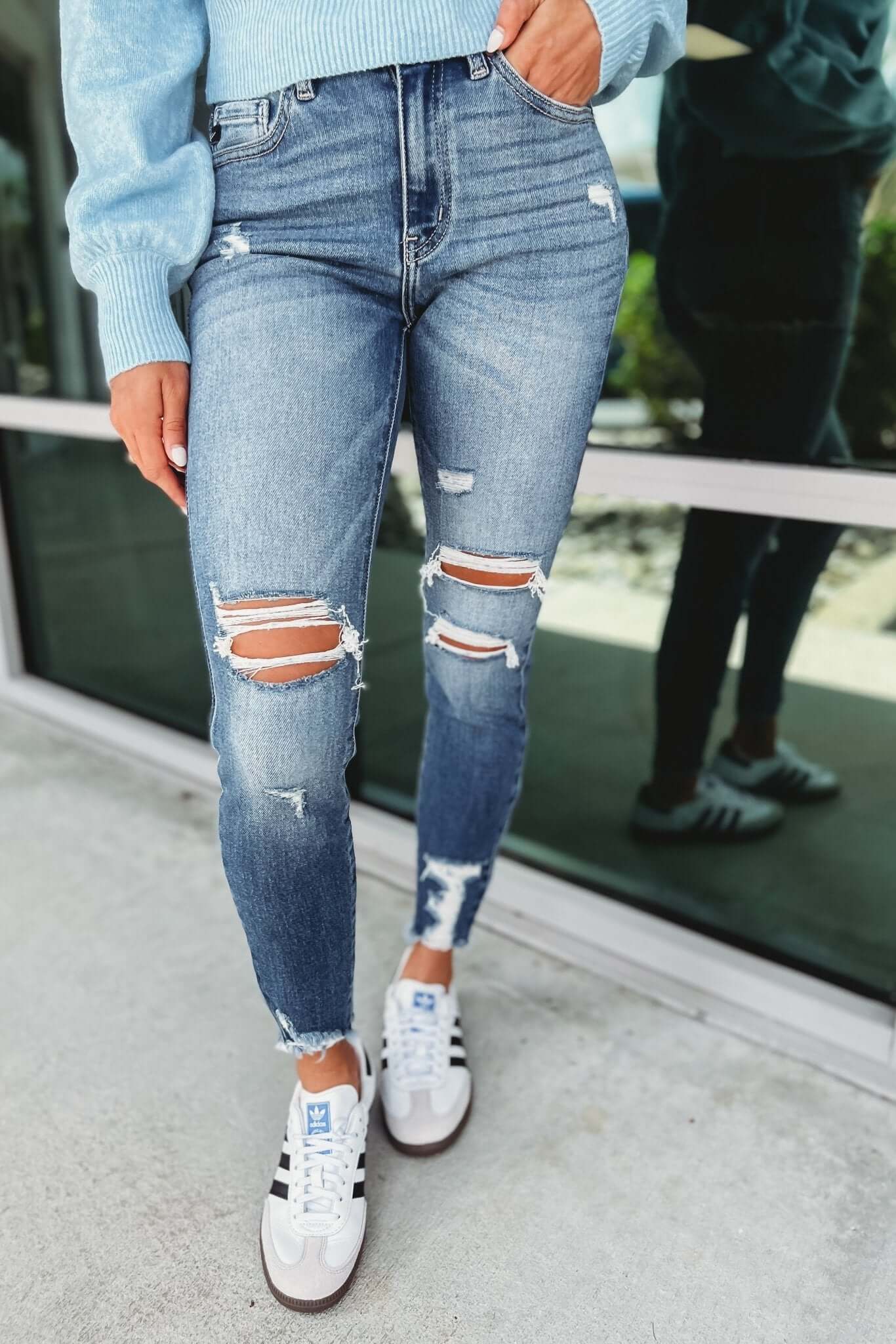 KANCAN Premium Oh Hey There Distressed Skinny Jeans