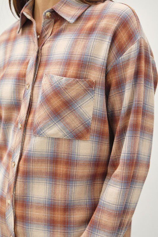 Premium Falling Leaves Flannel Shirt Top - Ultimate Comfort