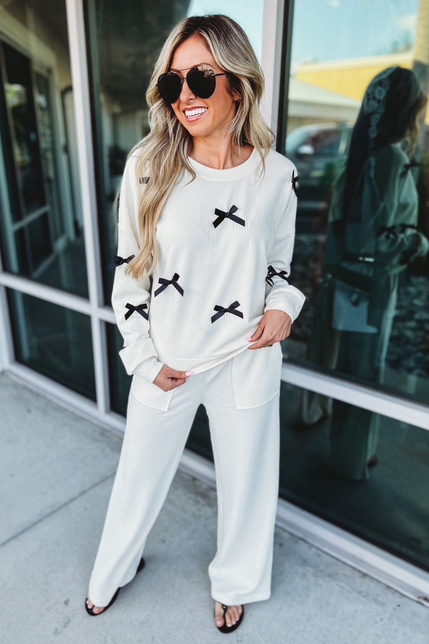 Ultimate Chic Bow Ribbed Sweater