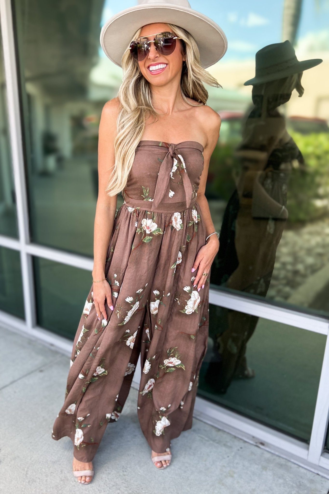 The Ultimate Wildflower ULTRA WIDE LEG Brown Floral Jumpsuit