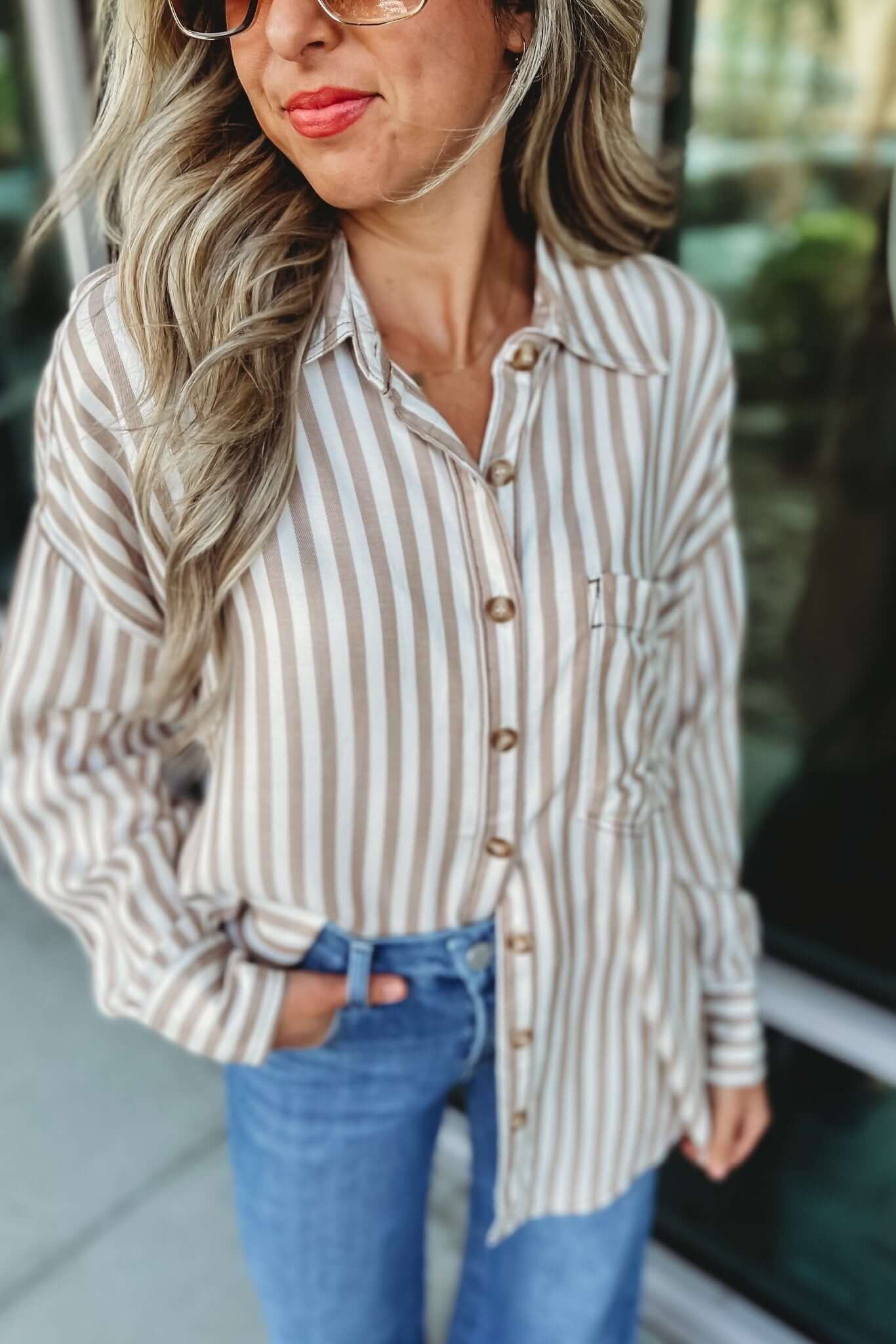 Premium Wish on a Star Striped Button-Up Shirt | 2 Stylish Colors