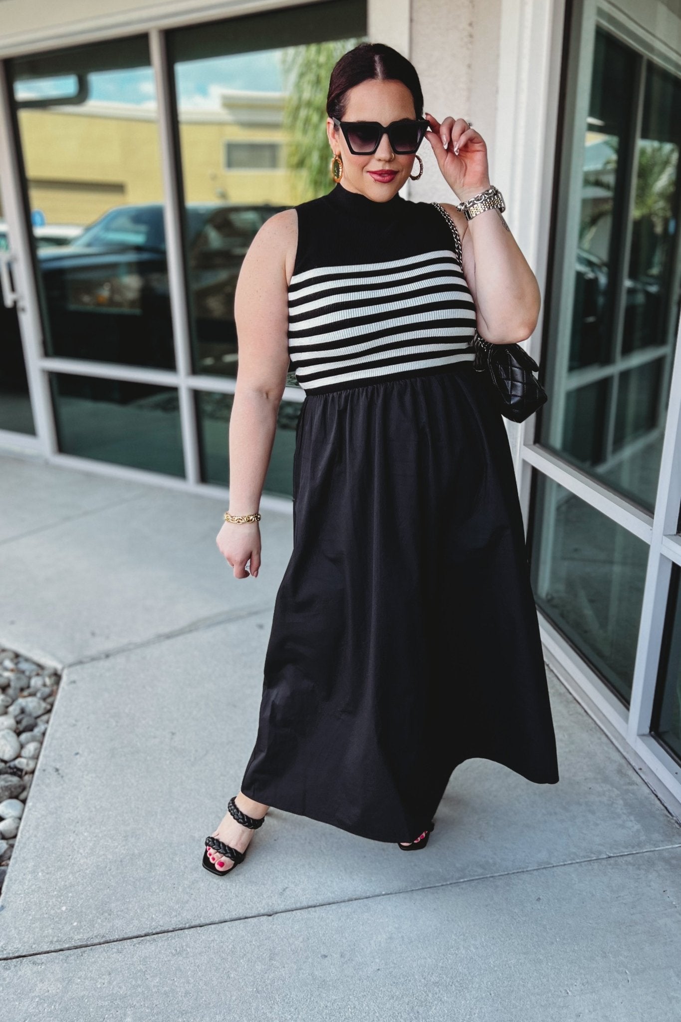 Ultimate Elegance Black & White Maxi Dress