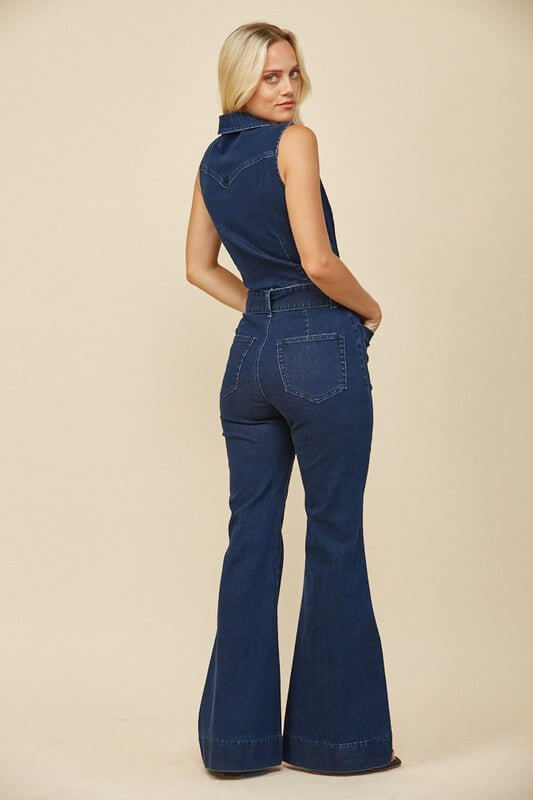 Premium Western Denim Belted Jumpsuit - Ultimate Style Upgrade