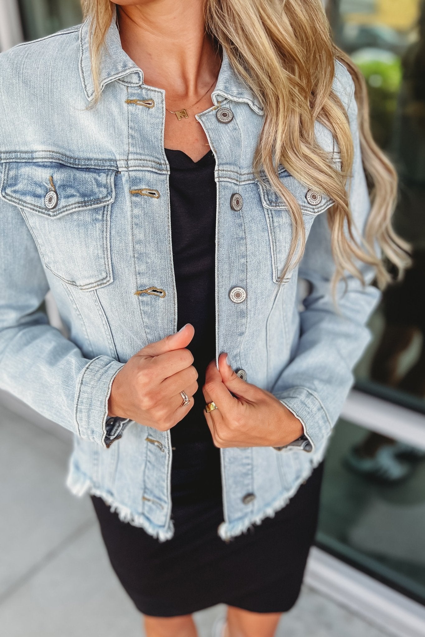 Premium KANCAN Zoey Fray Hem Denim Jacket - Upgrade Your Style