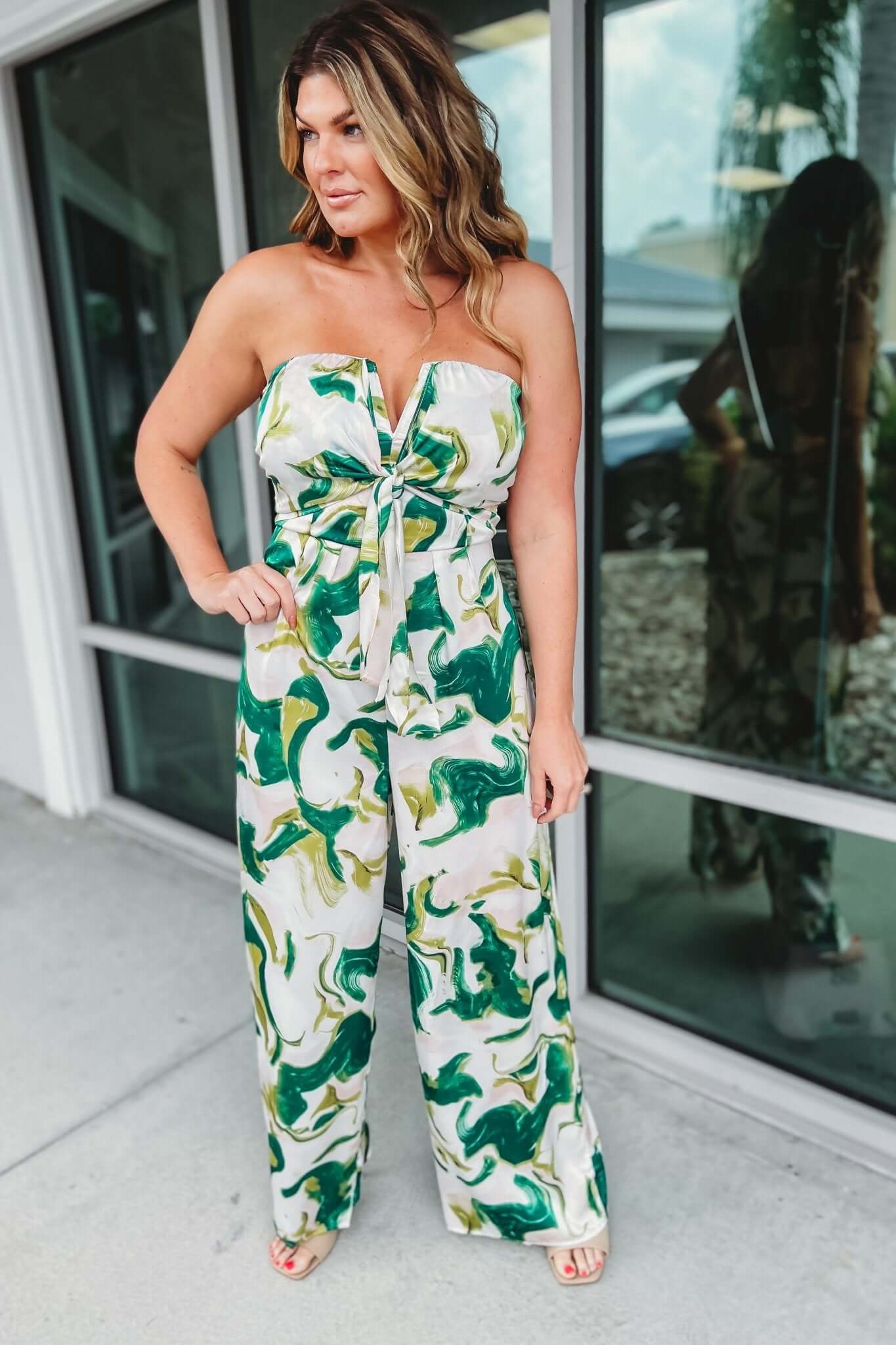 Premium Chasing Hearts Tie-Front Jumpsuit - Ultimate Style Upgrade