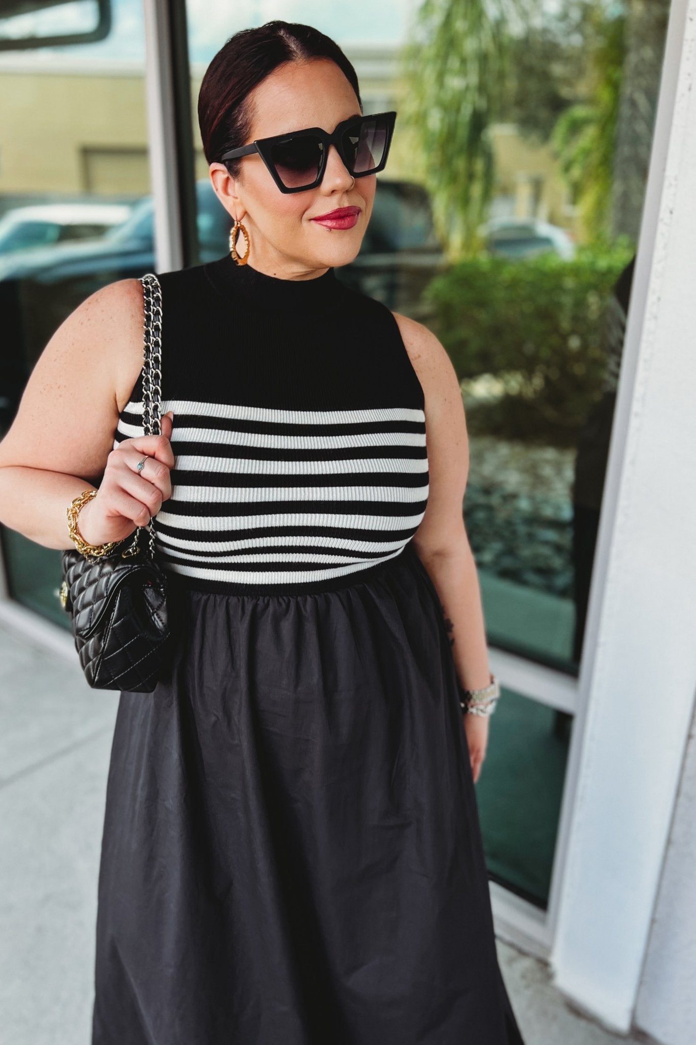 Ultimate Elegance Black & White Maxi Dress