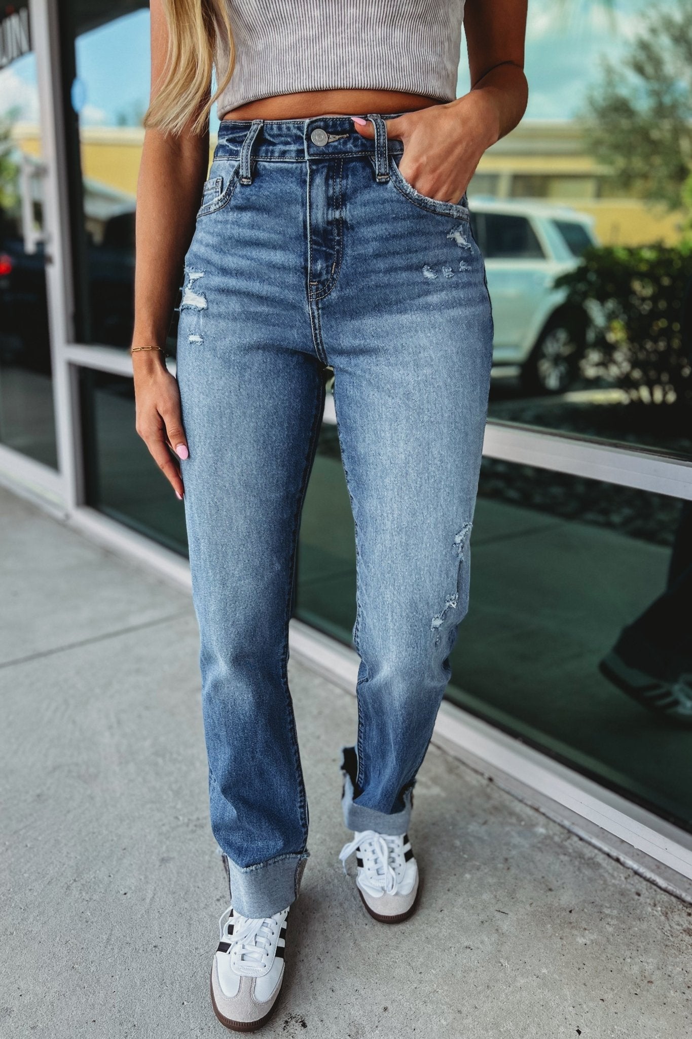 Premium KANCAN Emerson High-Rise Cuffed Jeans - Ultimate Everyday Style