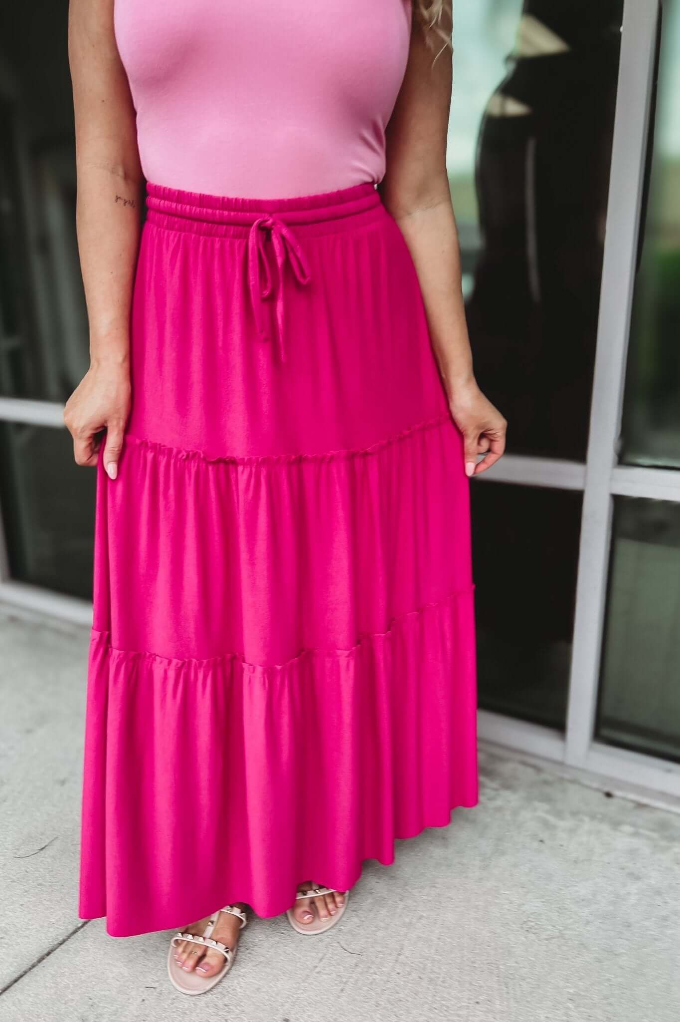 Ultimate Tiered Maxi Skirt - Premium Stretch Fit