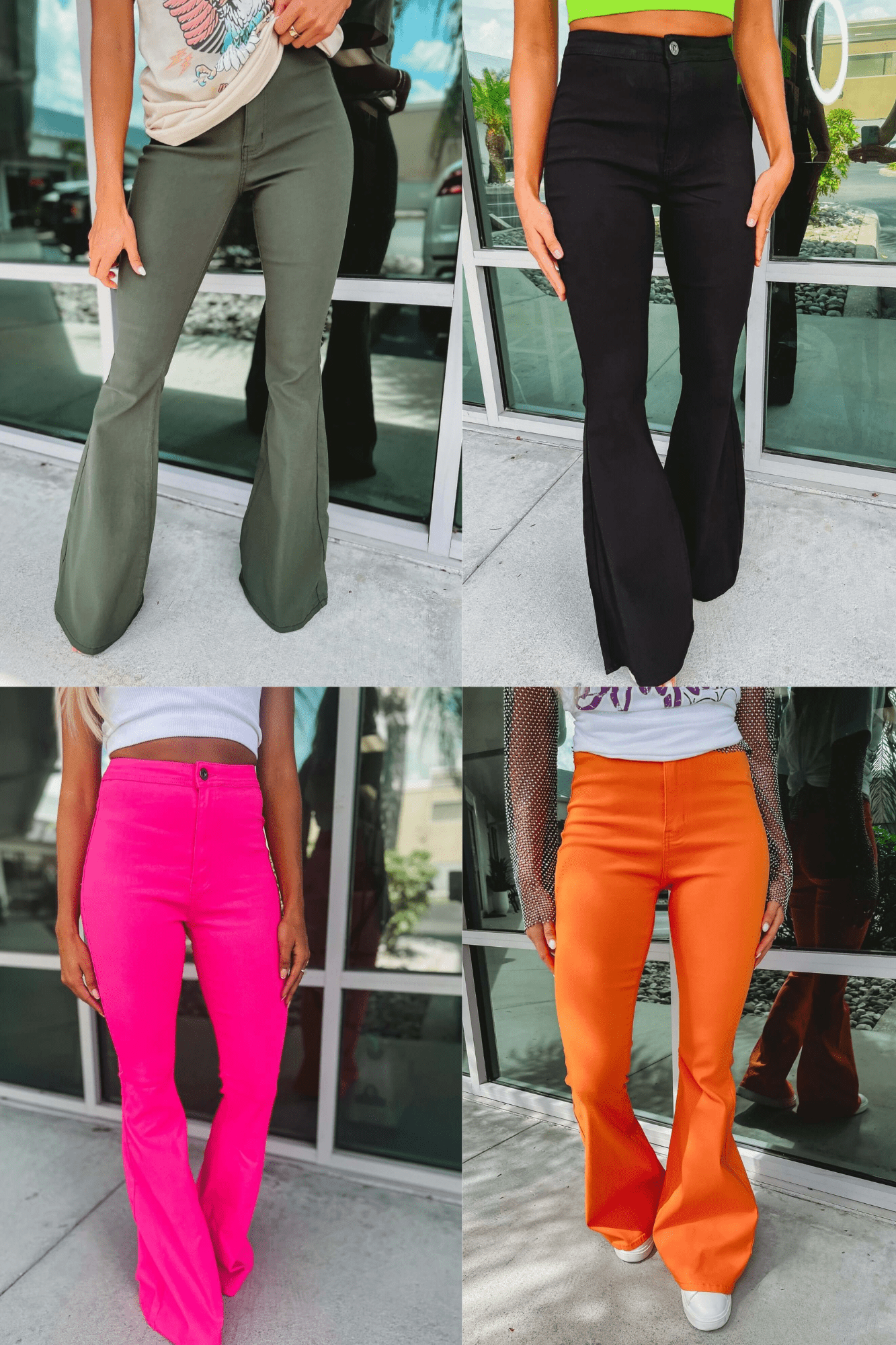 Premium Olive Disco Nights Stretchy Flares - Size XL