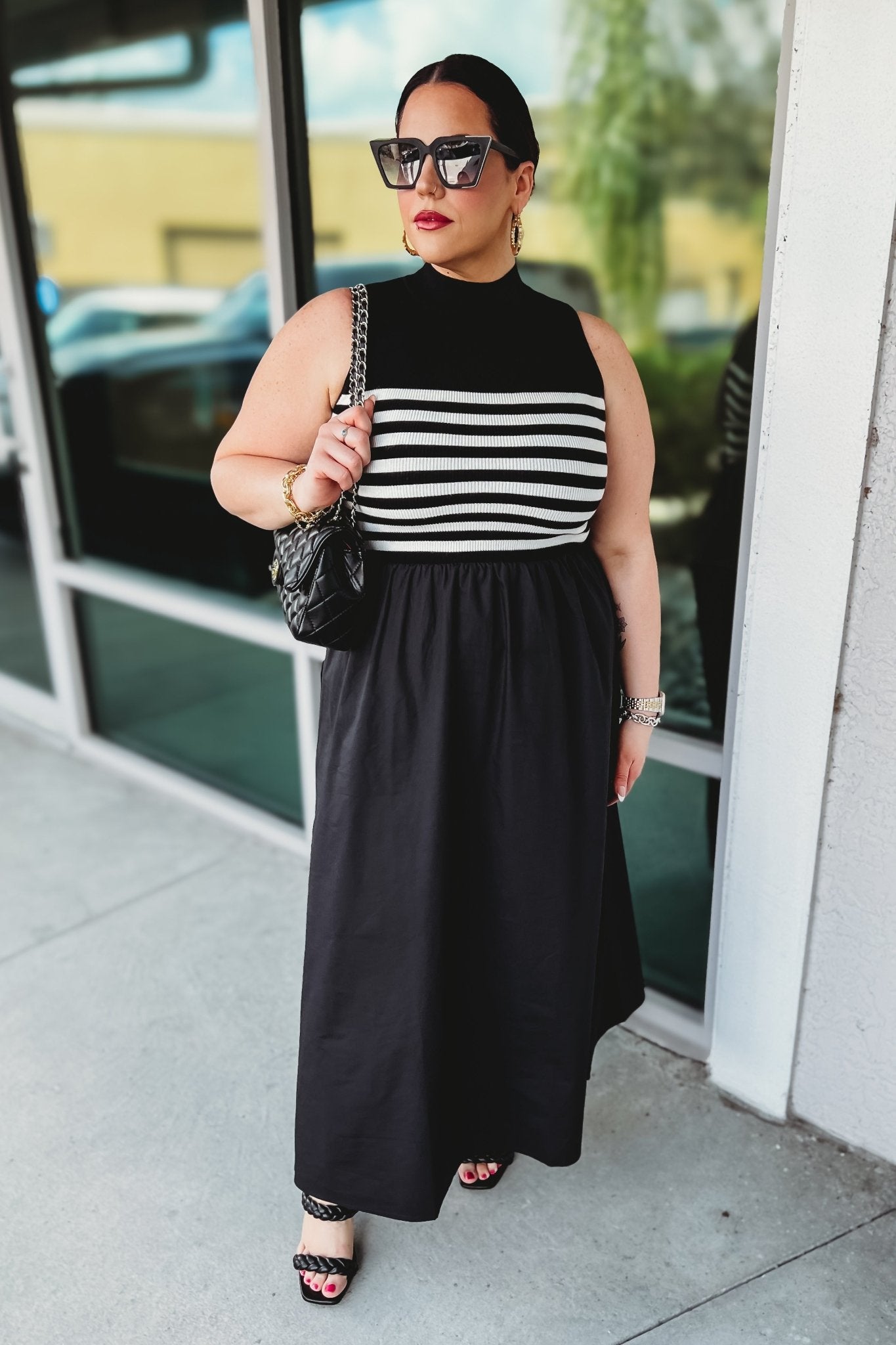 Ultimate Elegance Black & White Maxi Dress