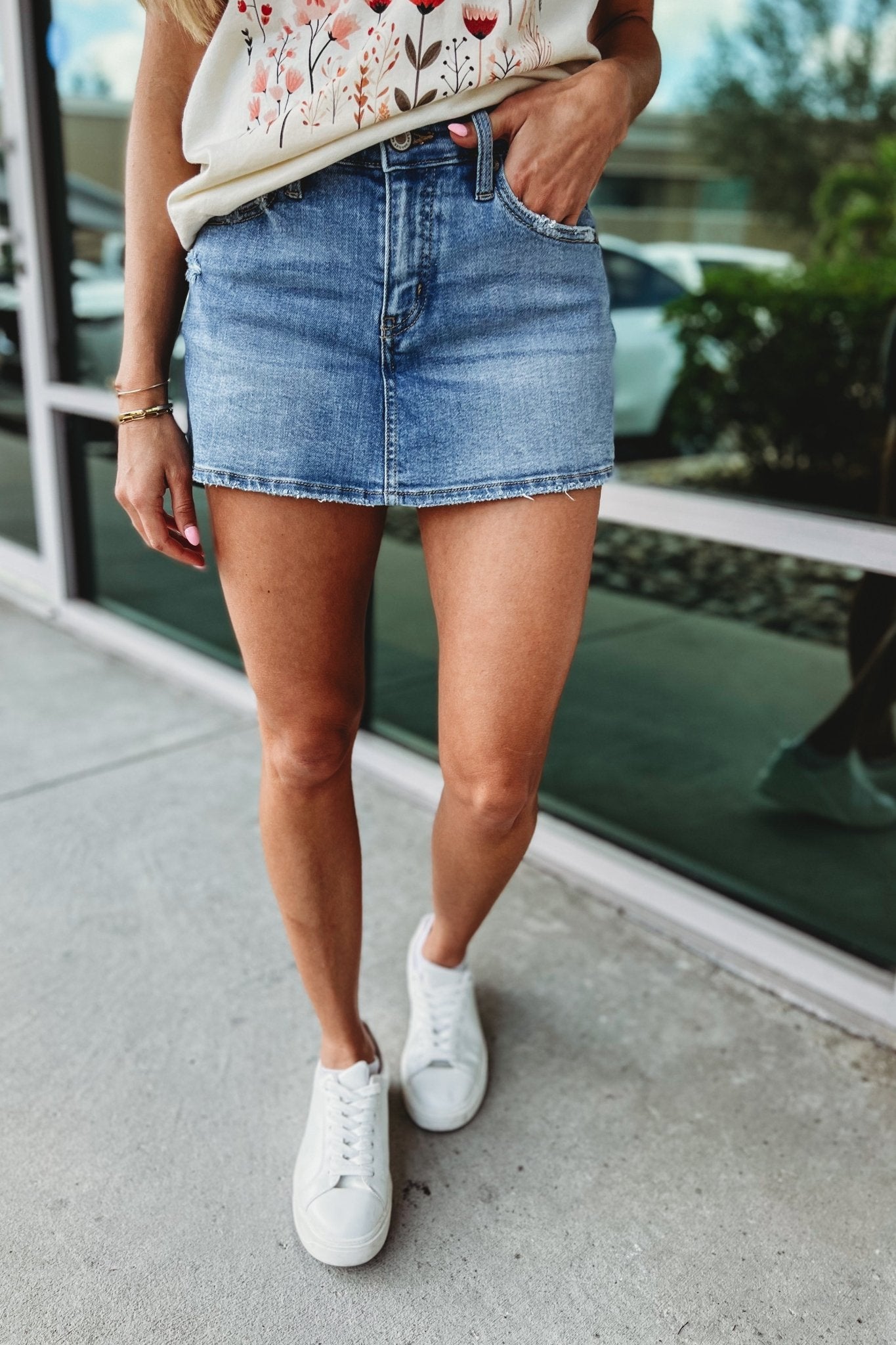 Premium KANCAN Riley Denim Skort - Effortlessly Cool Style