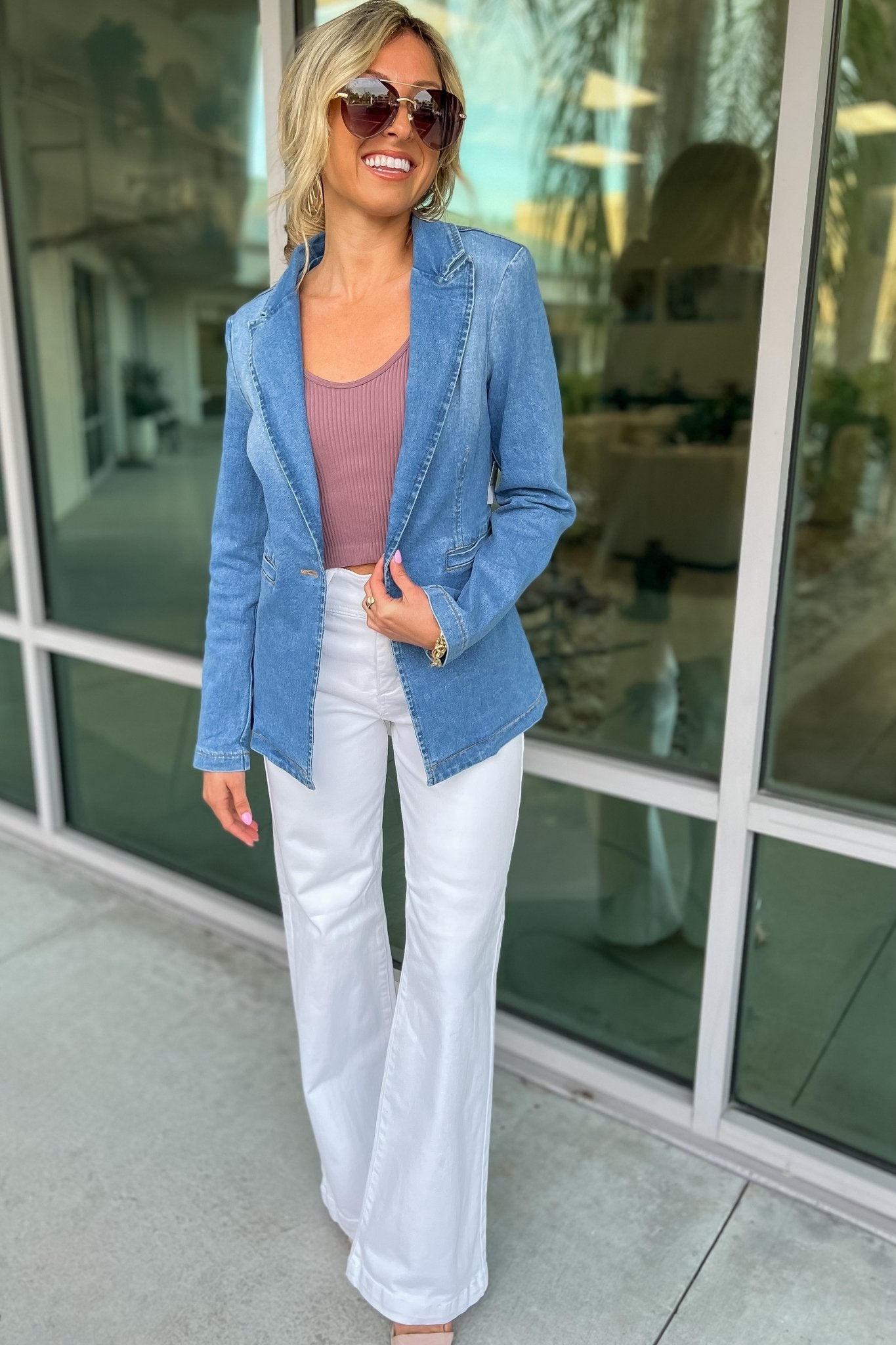 Premium Rodeo Glam Denim Blazer - Ultimate Western Chic