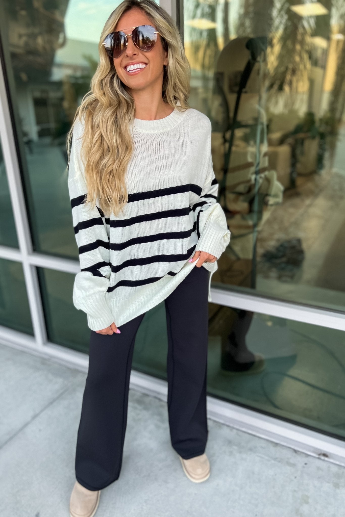 Premium Coastal Stripes Oversized Sweater - Ultimate Comfort & Style