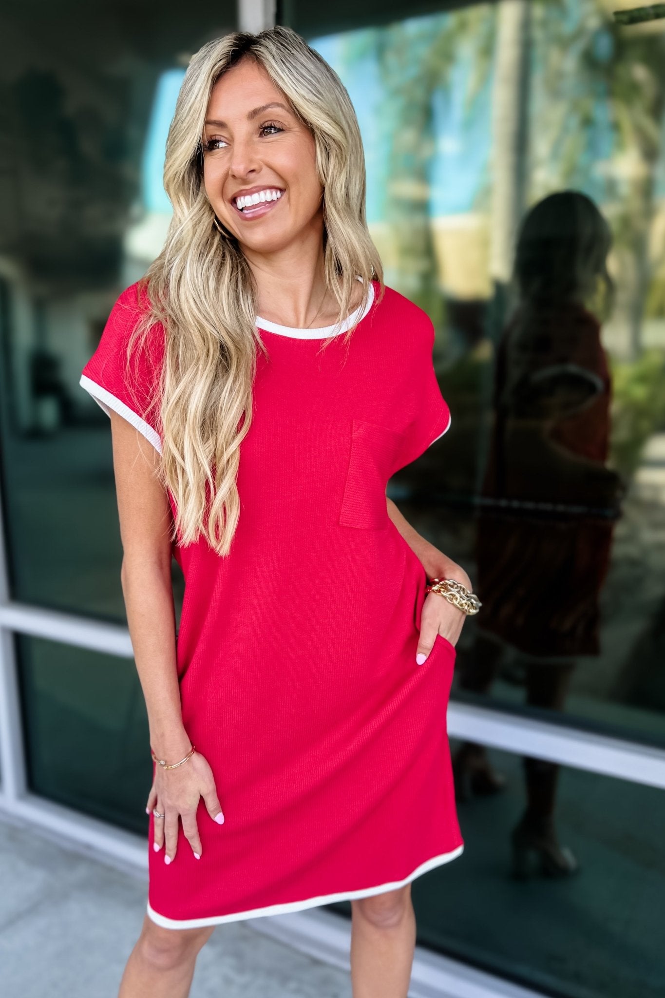 Premium Varsity Chic Red Dress - Ultimate Casual Style