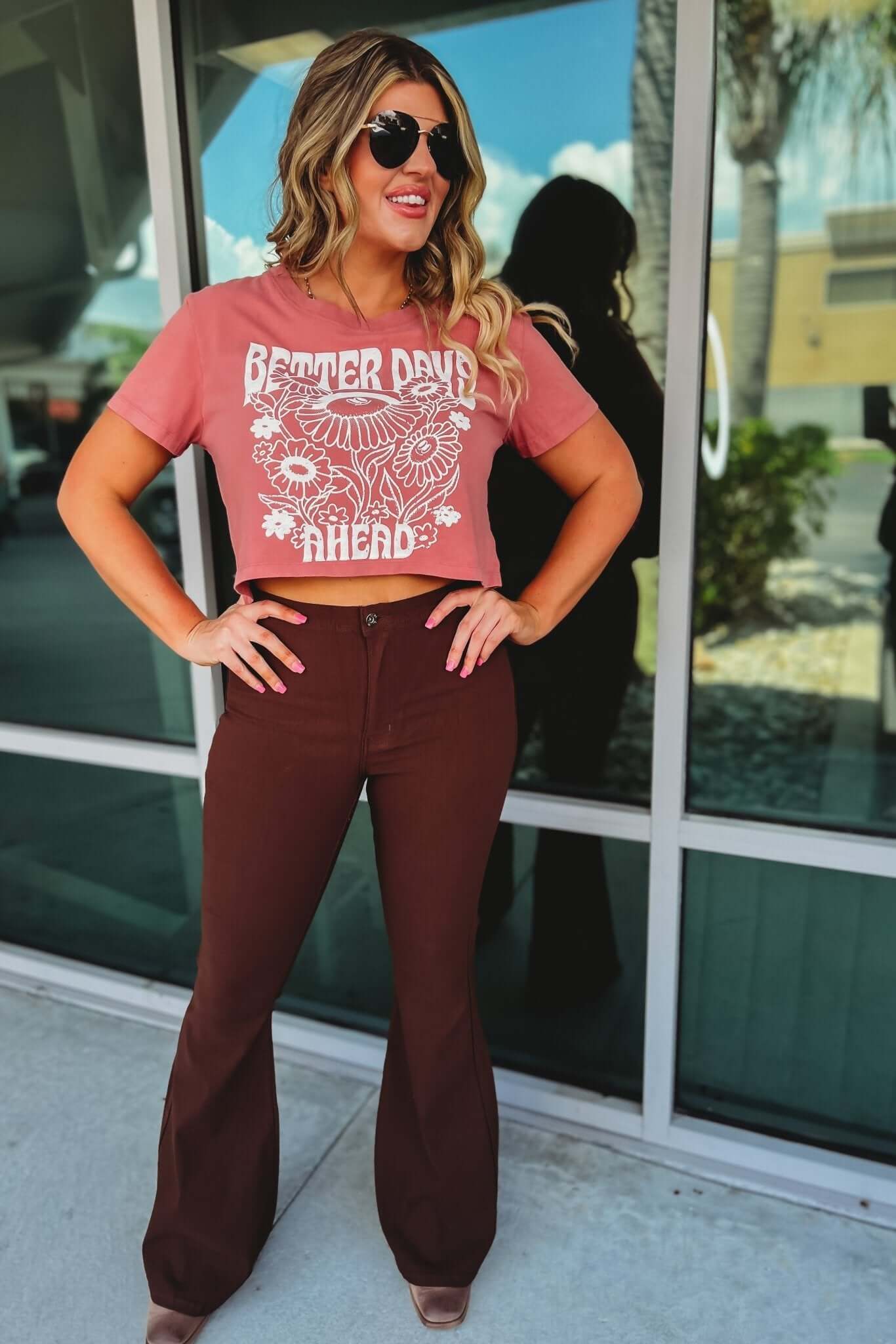 Premium Olive Disco Nights Stretchy Flares - Size XL