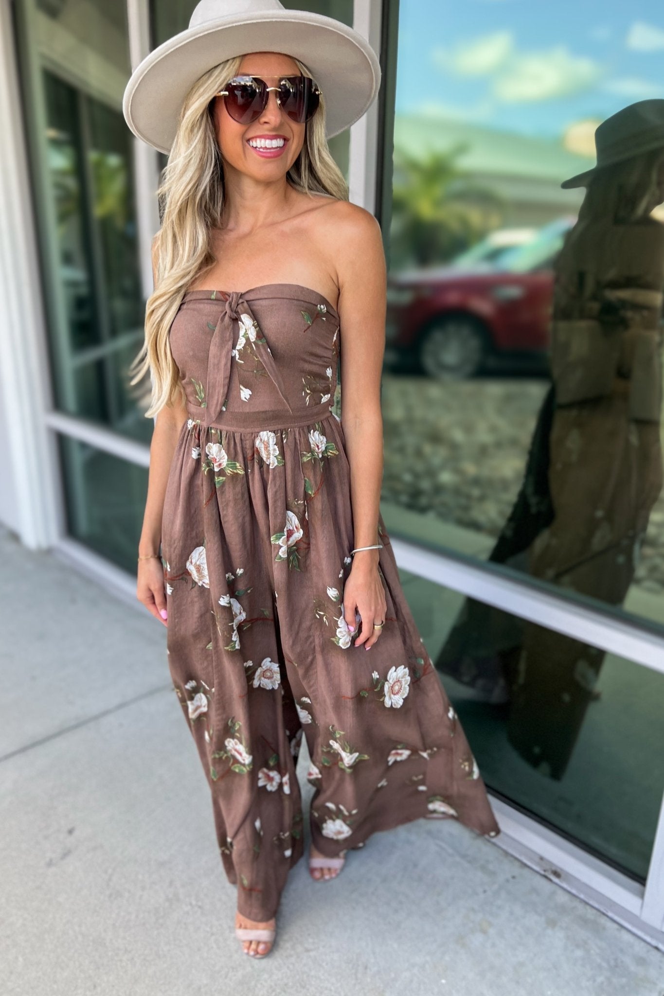 The Ultimate Wildflower ULTRA WIDE LEG Brown Floral Jumpsuit