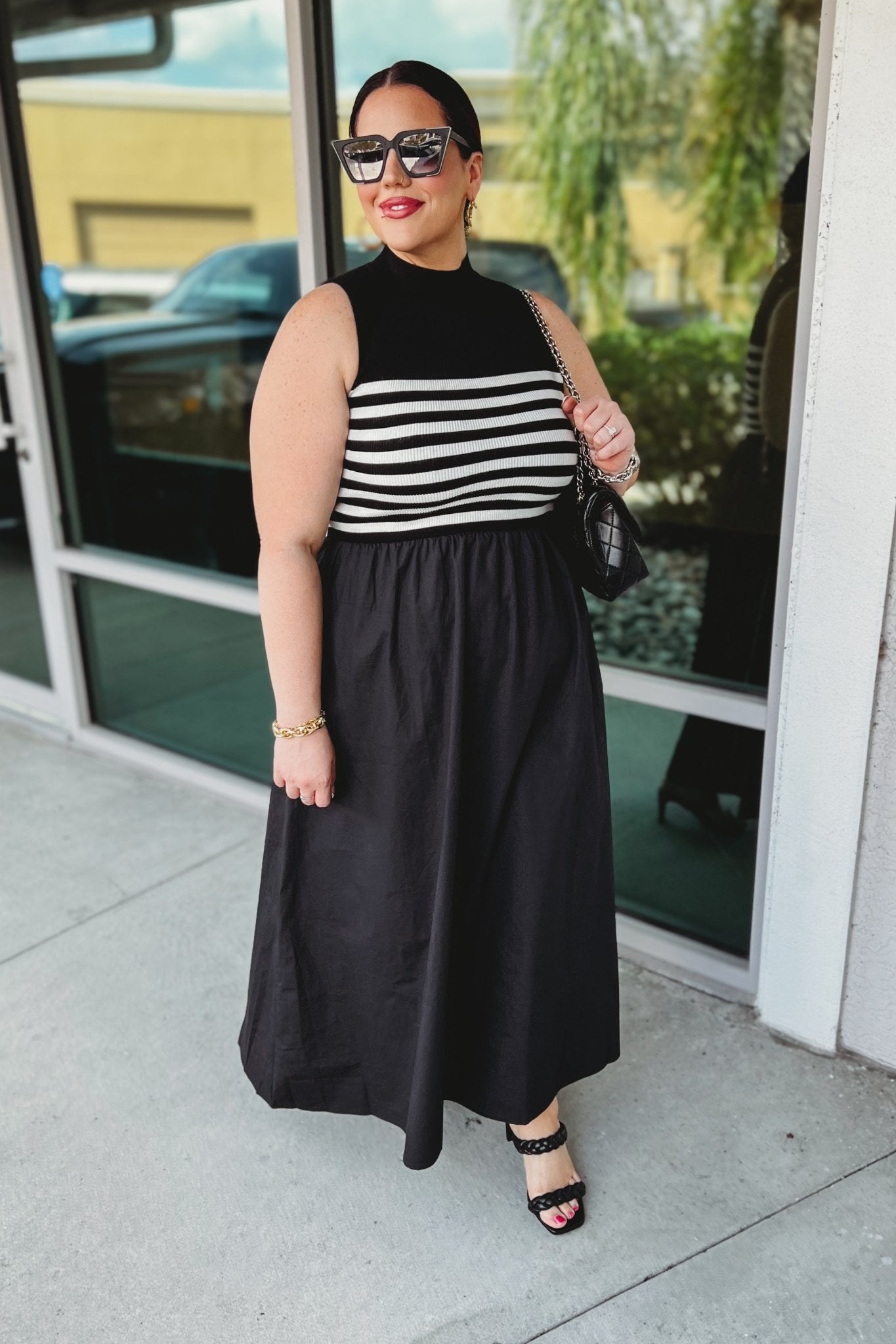 Ultimate Elegance Black & White Maxi Dress