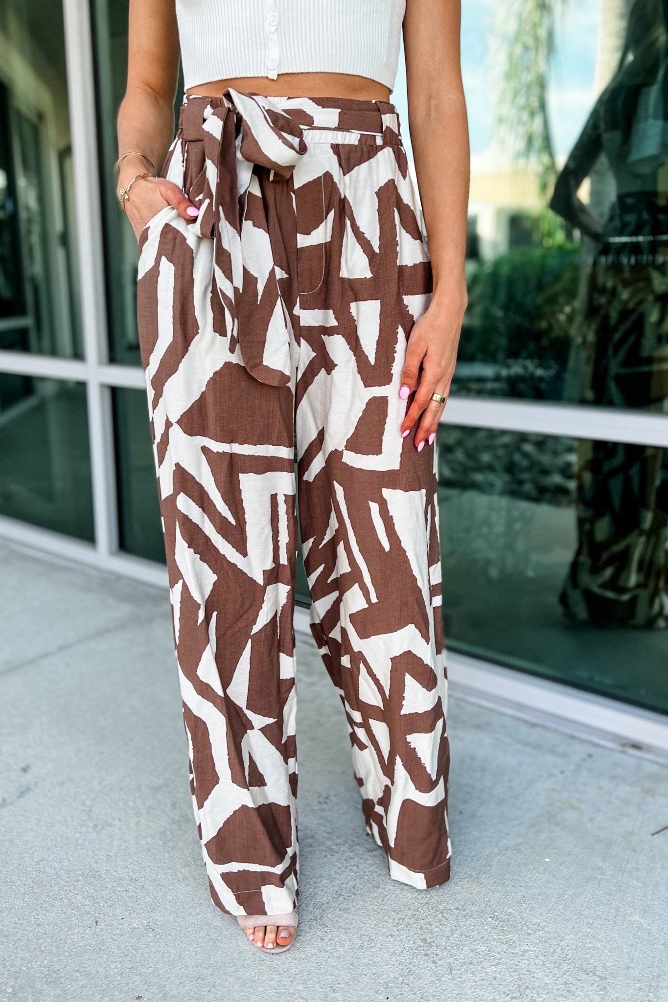 Premium Brown Abstract Wide Leg Pants - Ultimate Comfort & Style