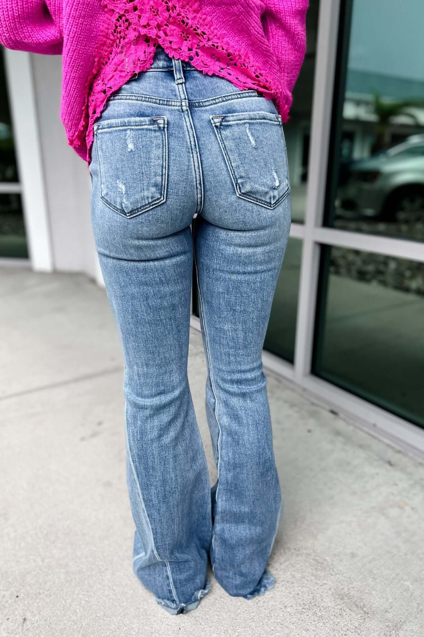 Premium Kancan Kelsey Sharkbite Flare Jeans - Ultimate Style & Comfort