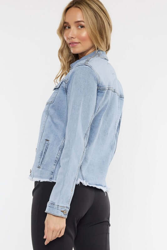 Premium KANCAN Zoey Fray Hem Denim Jacket - Upgrade Your Style
