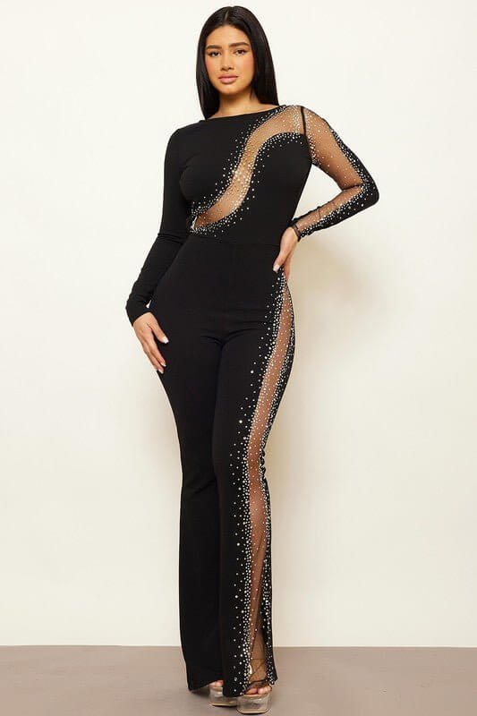 Ultimate Showstopper Rhinestone Open Back Jumpsuit