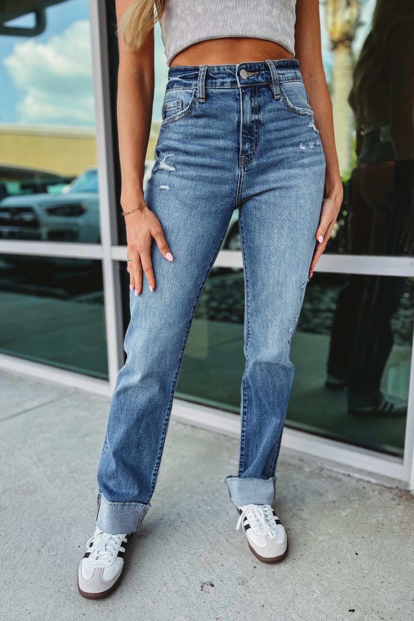 Premium KANCAN Emerson High-Rise Cuffed Jeans - Ultimate Everyday Style