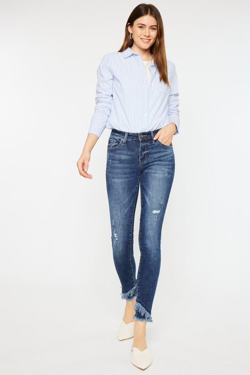 Ultimate Style Upgrade - KANCAN Girls Dark Wash Ankle Skinny Jeans | Limited Time $19.99