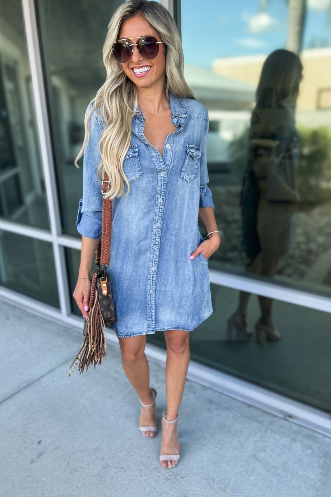 Premium We Belong Together Tencel Denim Shirt Dress - Ultimate Casual Chic