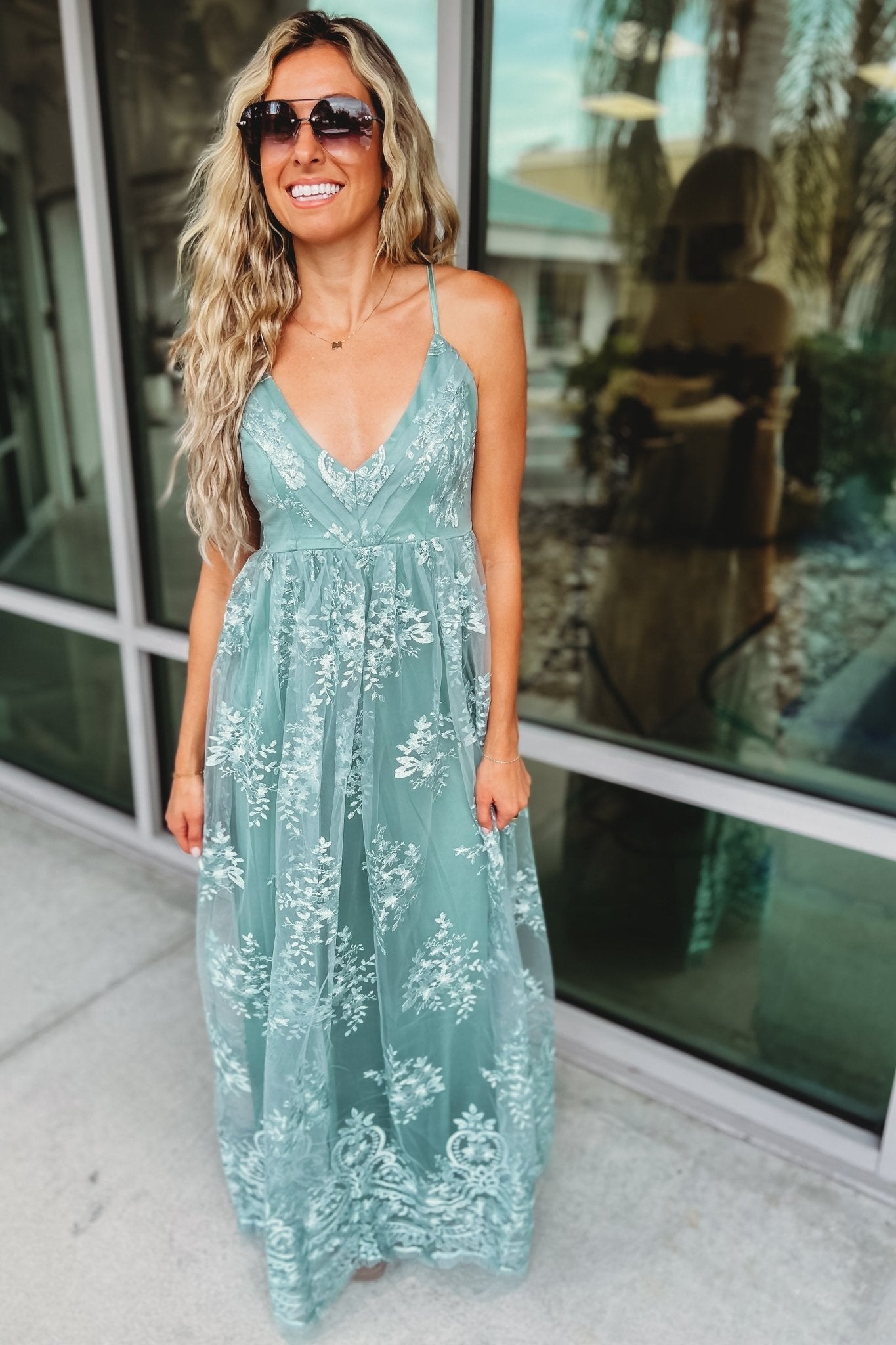 Ultimate Freedom Teal Smocked Back Maxi Dress