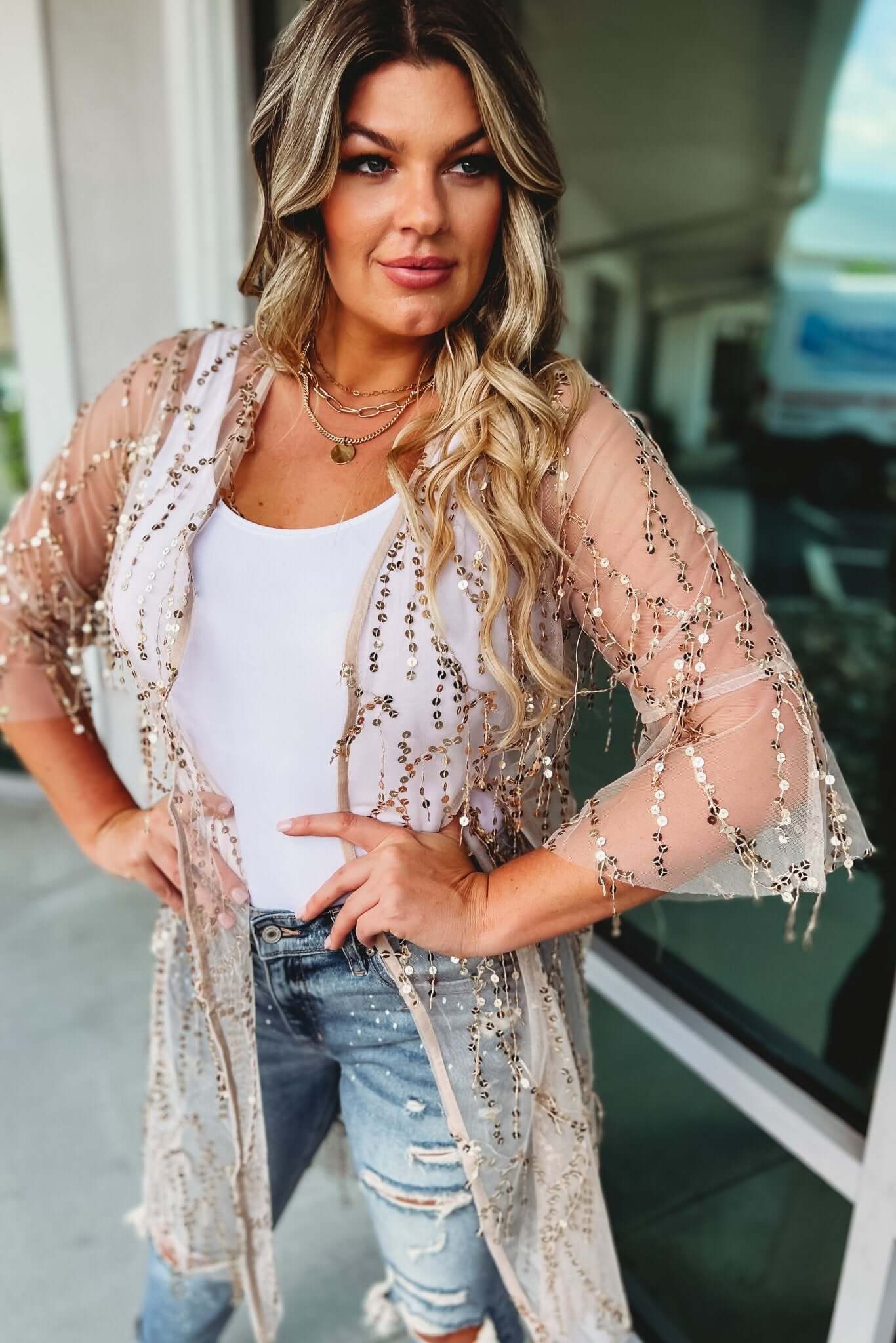 Ultimate Party Sequin Kimono - 2 Stunning Colors (Size Up Friendly!)