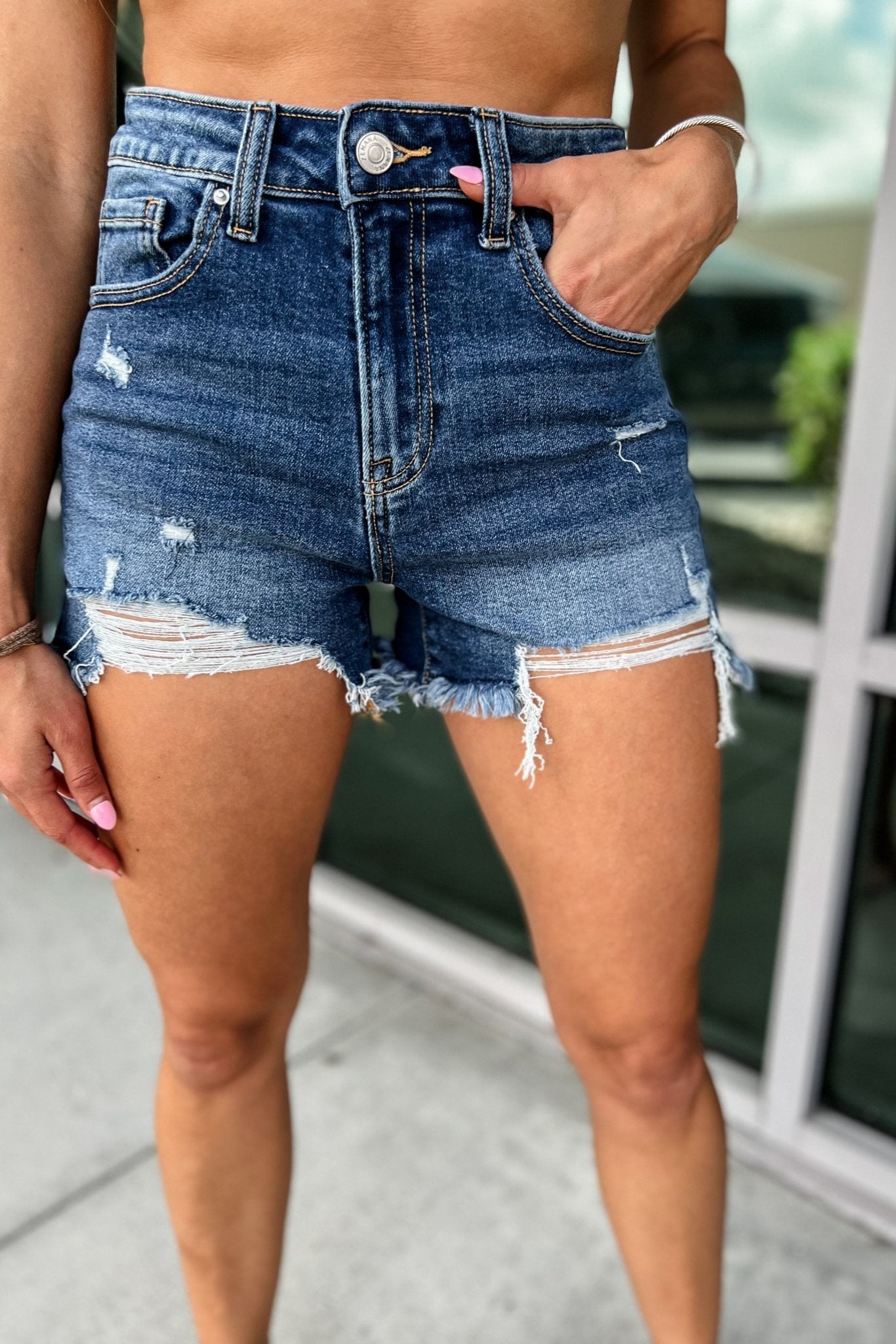 Premium Delilah Distressed Denim Shorts - Ultimate Summer Style