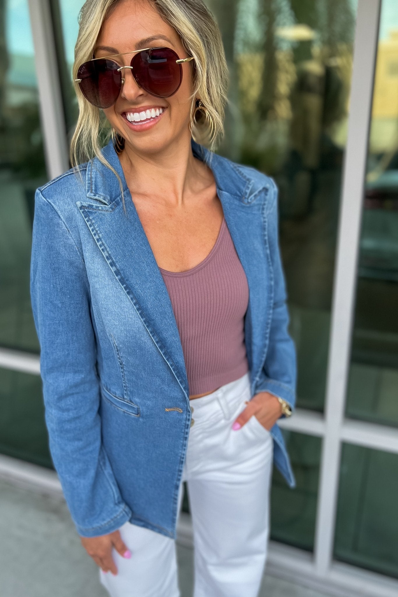 Premium Rodeo Glam Denim Blazer - Ultimate Western Chic