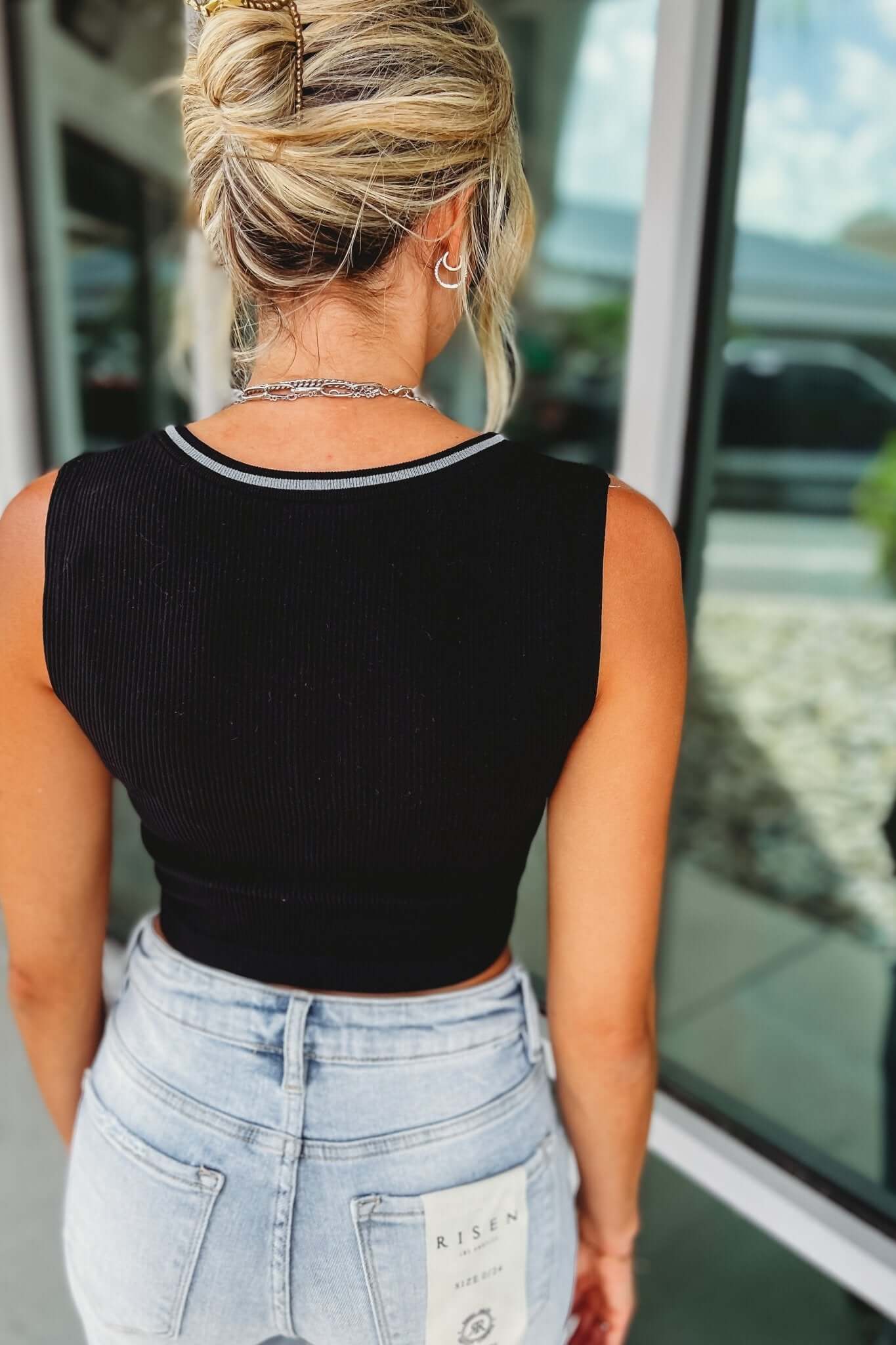 Premium Ribbed Henley Brami Crop Top - 3 Stylish Colors