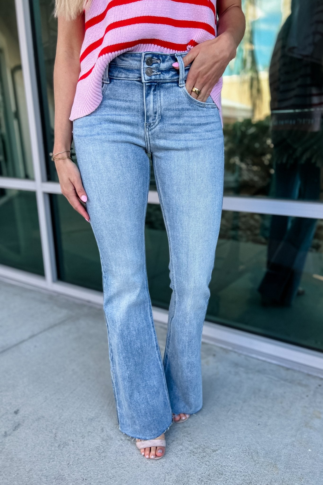 Premium KANCAN Nelly Mid-Rise Vintage Flare Jeans