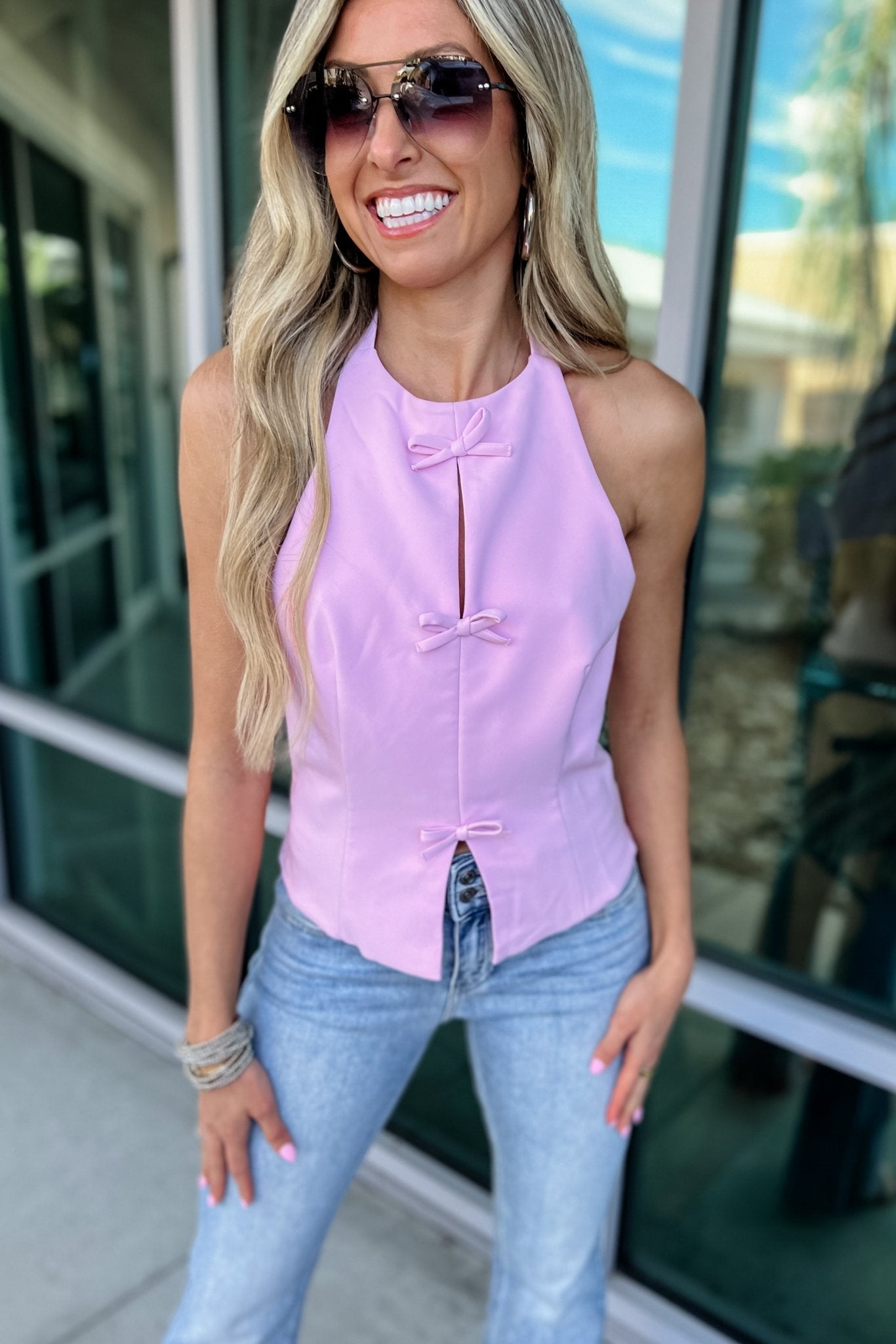 Premium Chic Charm Bow Halter Top | Effortless Style & Versatility