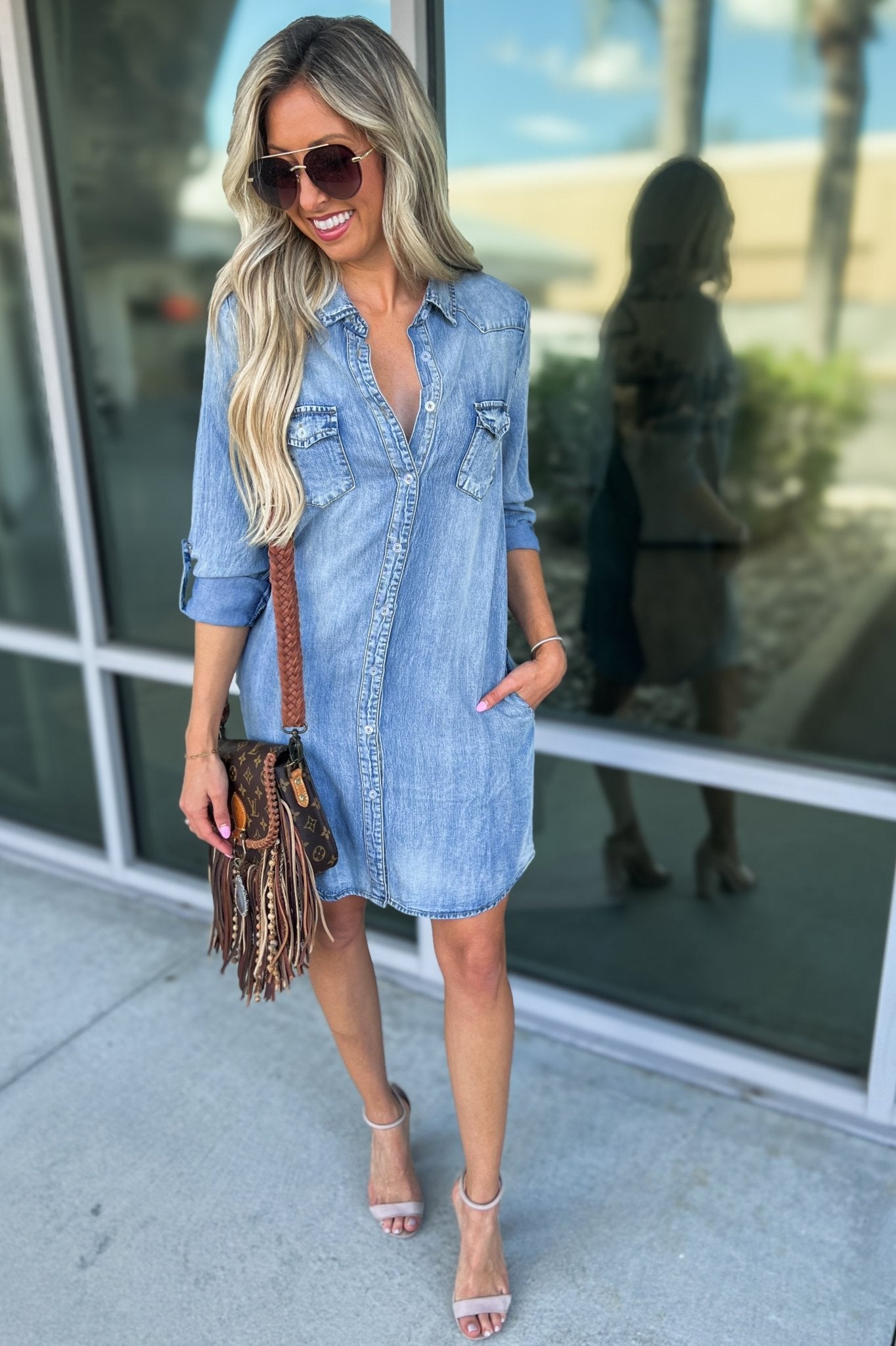 Premium We Belong Together Tencel Denim Shirt Dress - Ultimate Casual Chic