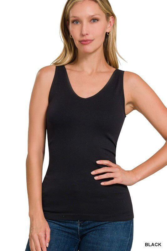 Ultimate Reversible Scoop V-Neck Seamless Tank - 5 Stylish Colors