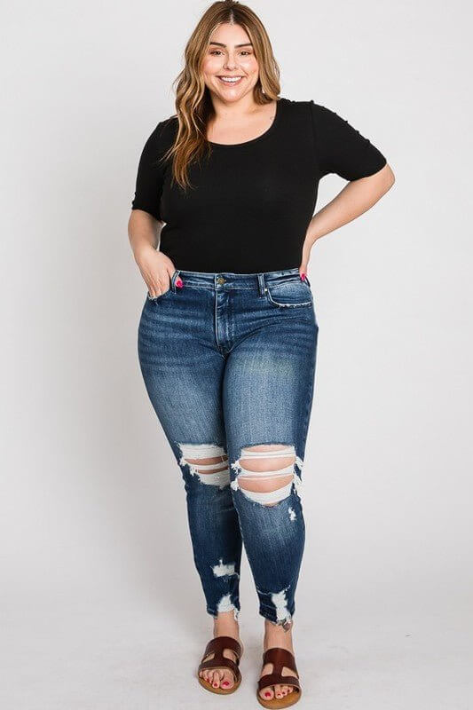 Premium Grace Ankle Jeans - PLUS SIZE - Ultimate Comfort & Style