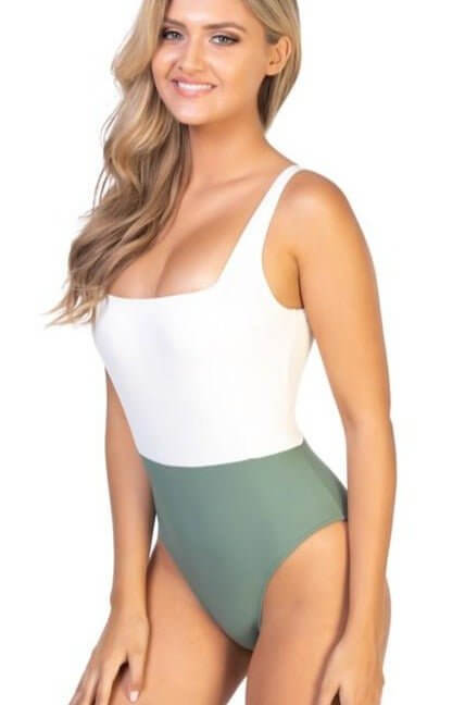 Premium Saint Lucia Colorblock One Piece Swimsuit - Size S