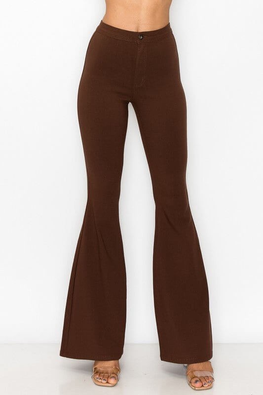Premium Olive Disco Nights Stretchy Flares - Size XL