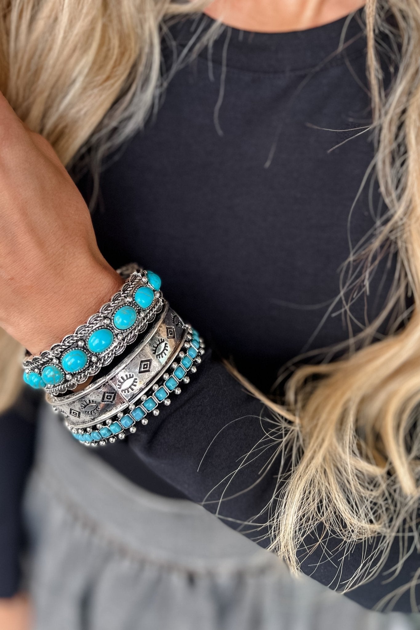 Premium Western Turquoise Bangle Set - Ultimate Statement Jewelry