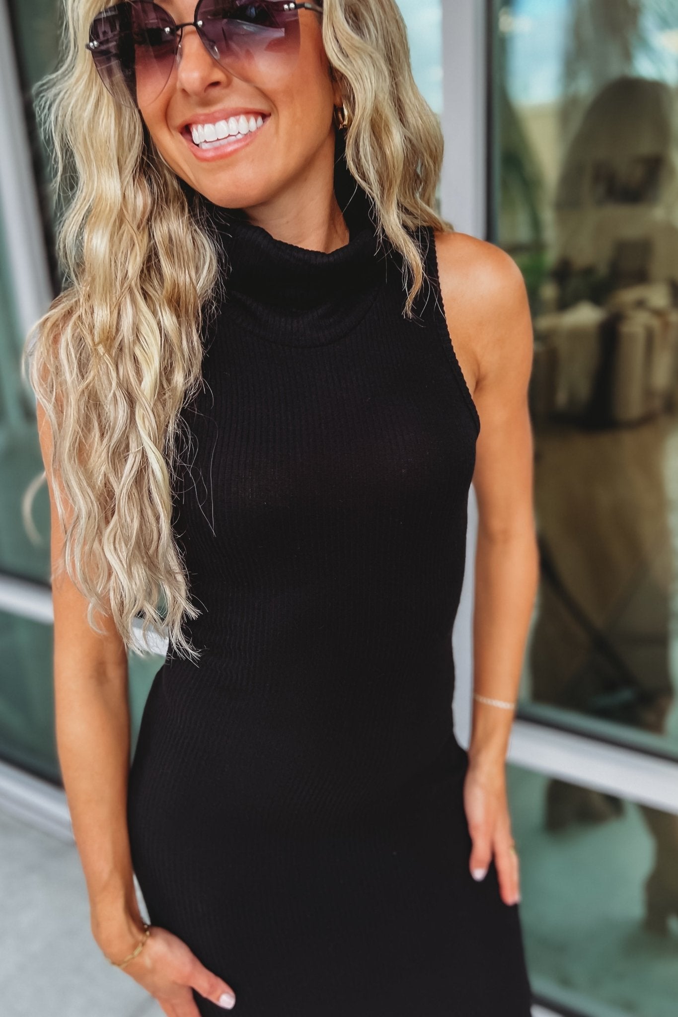 Premium Ribbed Knit Cowl Neck Dress - Ultimate Comfort & Style