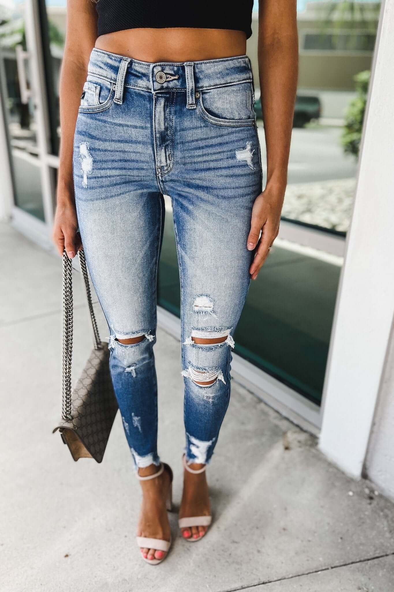 KANCAN Premium Oh Hey There Distressed Skinny Jeans