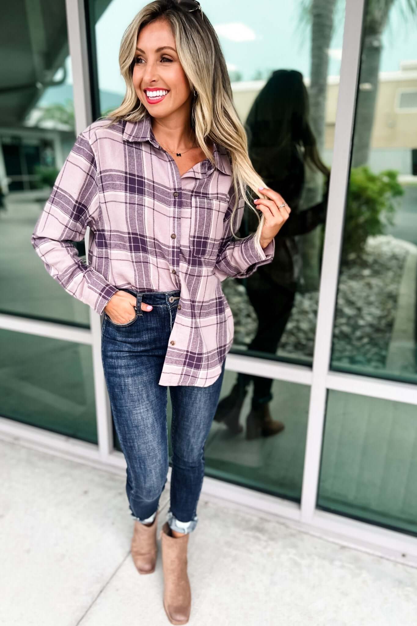 Premium Mauve Plaid Shirt - Ultimate Comfort & Style