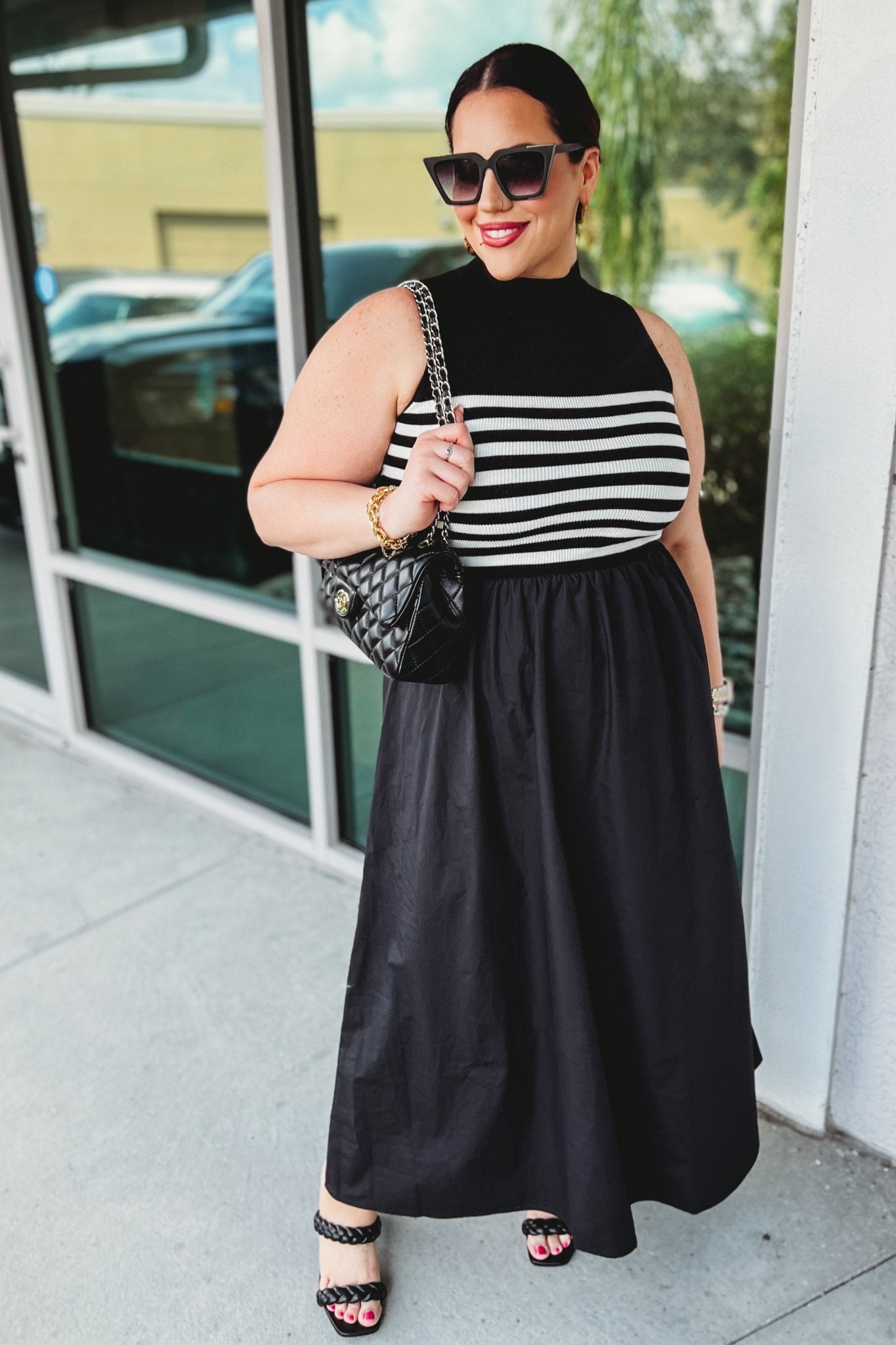 Ultimate Elegance Black & White Maxi Dress