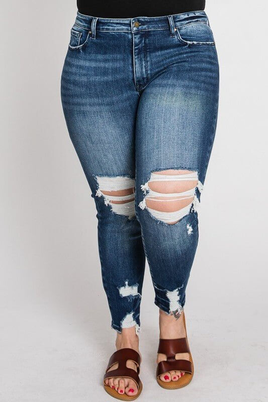 Premium Grace Ankle Jeans - PLUS SIZE - Ultimate Comfort & Style