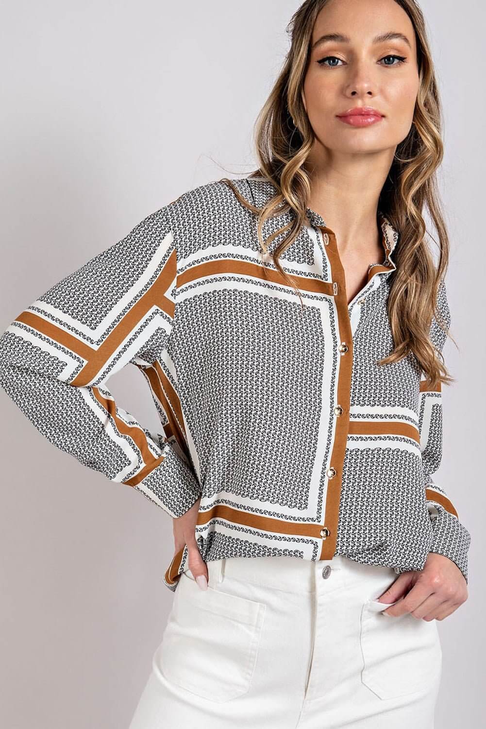 Premium Brown Striped Button-Front Shirt - Ultimate Casual Style