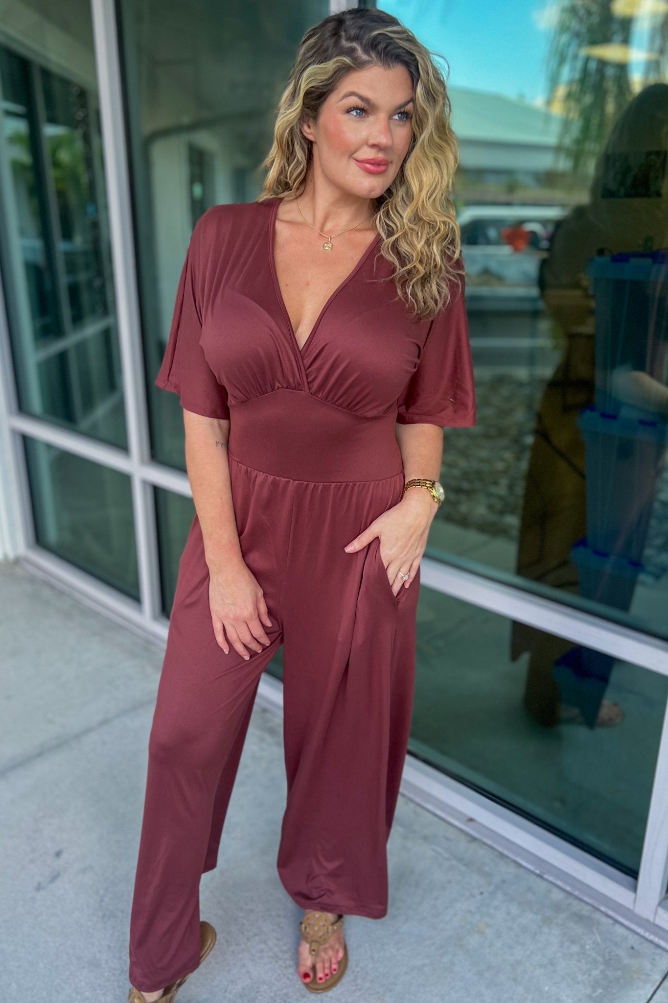 Ultimate V-Neck Wide Leg Jumpsuit - Effortless Elegance