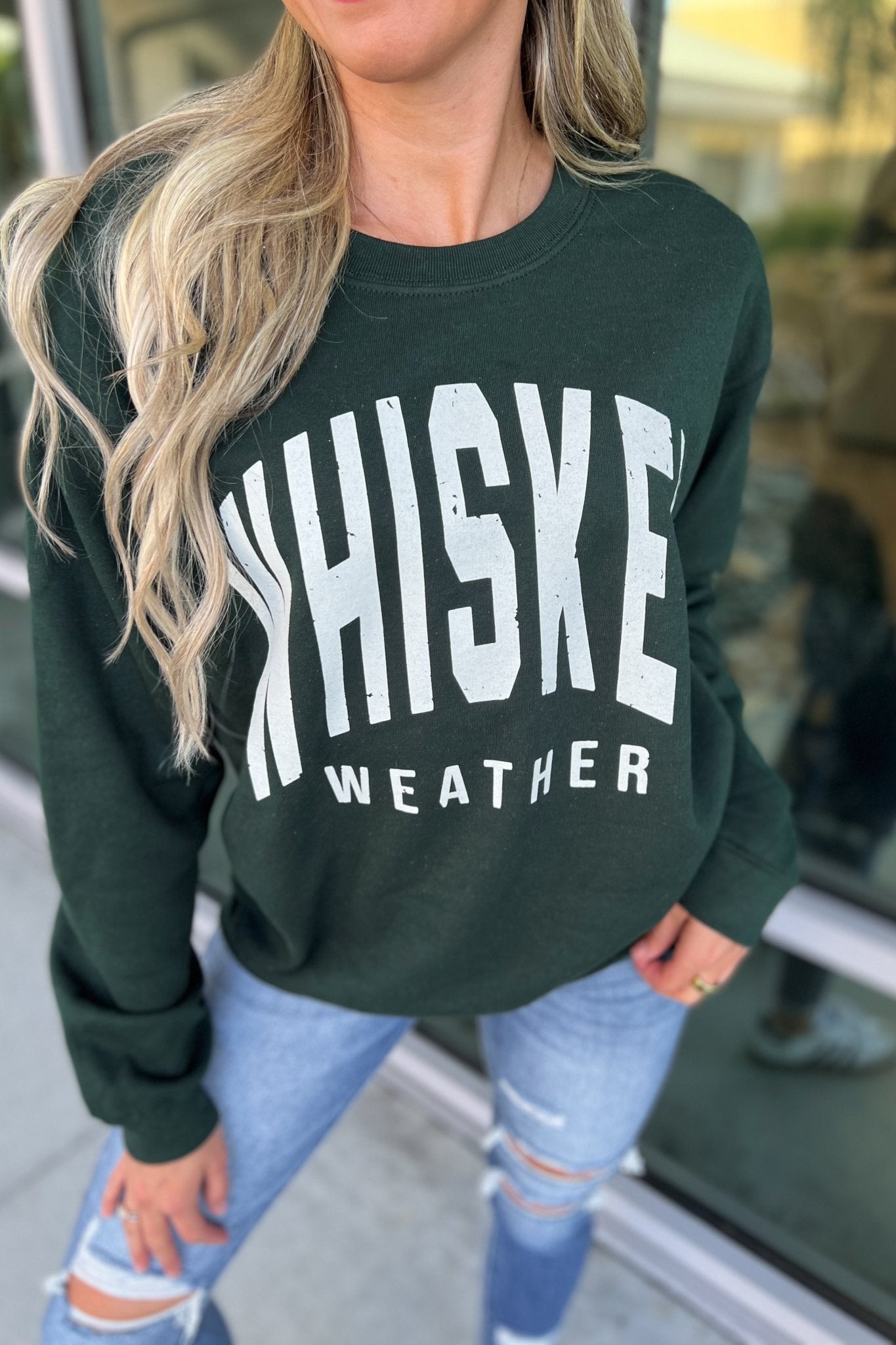 Premium Whiskey Weather GREEN Graphic Sweatshirt - Ultimate Comfort