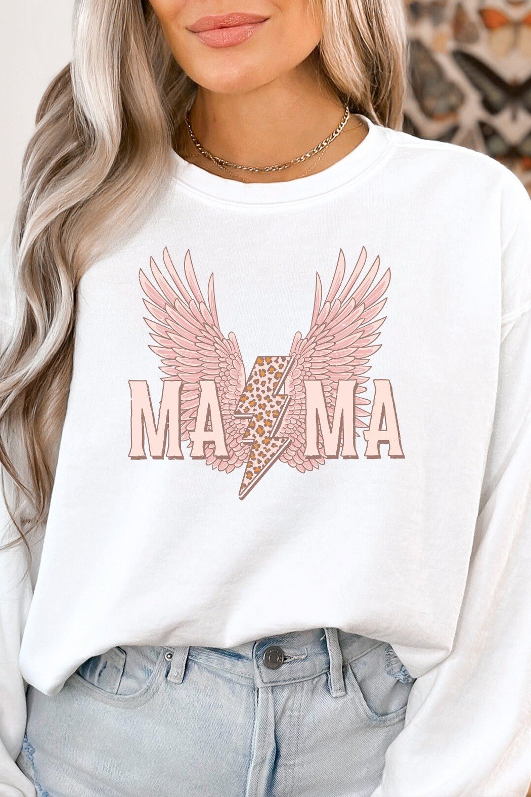 Ultimate Mama Leopard Lightning Bolt Graphic Sweatshirt